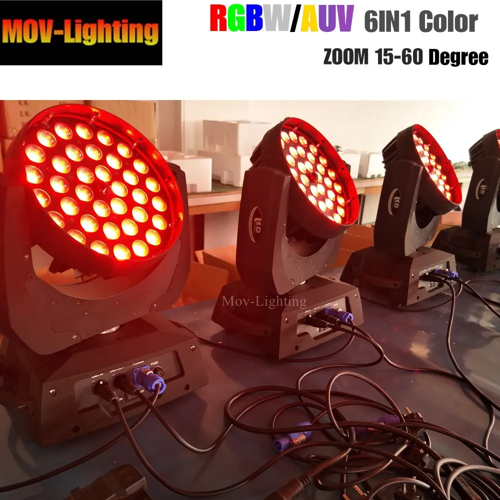 4 шт./лот fly case Dj club disco ZOOM 36x18 Вт RGBWA + UV 6 в 1 wash LED движущийся головной свет|Эффект