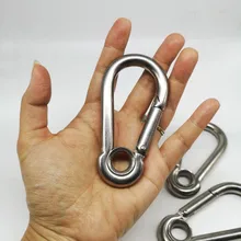 4 шт. 100 мм M10 серебро 304 карабин из нержавеющей стали Весна Кемпинг Альпинизм безопасный замок крюк ушко ссылка