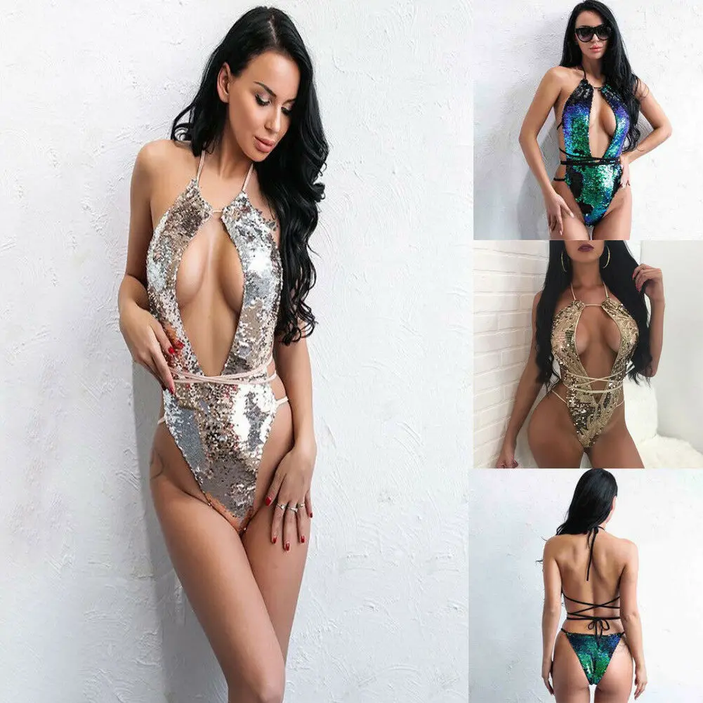 

Women One-Piece Closed Swimsuit Beachwear Puff Swimwear Push-up Monokini Bikini Set Bathing Suit