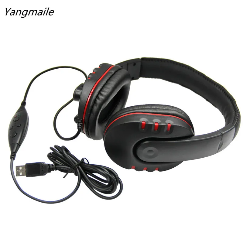 Yangmaile New USB Wired Stereo Micphone Gaming Headphone For Sony PS3