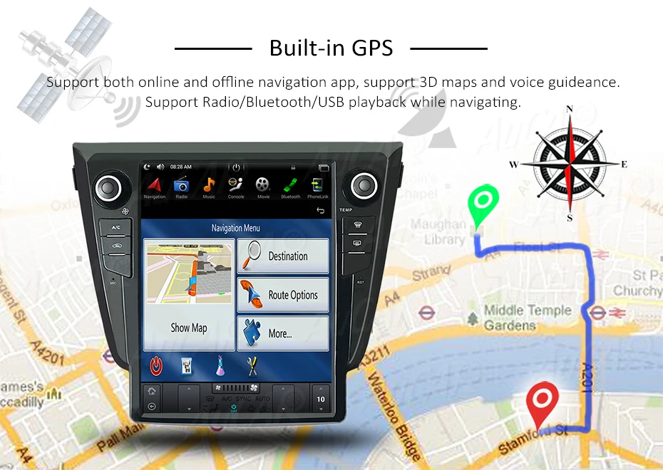 Sale Tesla style Android 7.1 Car Radio GPS Navigation for NISSAN X-TRAIL 2014 2015 2016 2017 2018 Stereo Multimedia Headunit 14