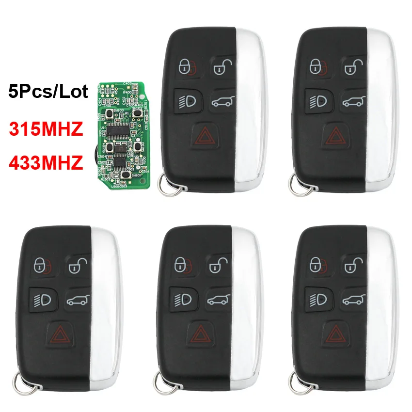 

5Pcs/Lot 5 Button Remote Smart Car Key 315MHZ/433MHZ for Land Rover Range Rover Sport Evogue LR4 Luxury Discovery Freelander