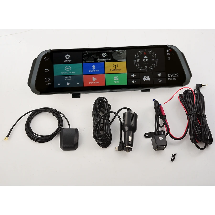 Udricare 10 дюймов 4G sim карта Bluetooth Android GPS навигация DVR видеорегистратор двойной