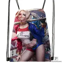Custom harley_quinn_@03-Drawstring Backpack Bag Cute Daypack Kids Satchel (Black Back) 31x40cm#20180611-02-51