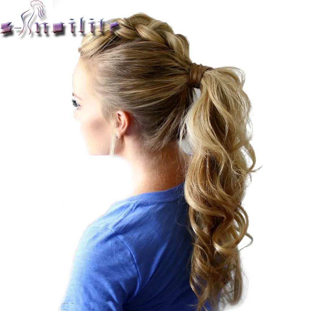 S-noilite 43CM Long Wavy Real Natural Ponytail Clip in Pony tail Hair Extensions Wrap Around on Synthetic Hair Piece S-noilite 43CM Long Wavy Real Natural Ponytail Clip in Pony tail Hair Extensions Wrap Around on Synthetic Hair Piece