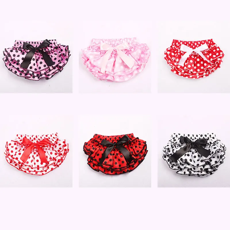 Summer Newborn Baby Girls Tutu Skirt Satin Bow Solid Dot Print Baby Girls Skirt Baby Photography Props Ins Skirt 6-12 Month
