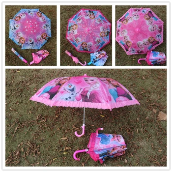 

Disney new cartoon Frozen Elsa Anna Spider-Man mickey folding hook children kids boys and girls cute umbrellas