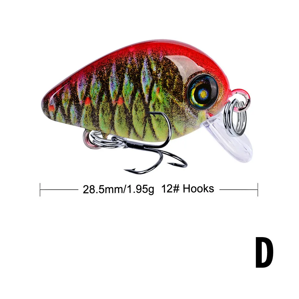 FUZXC мини-приманка, приманка, искусственная приманка поппер для рыбалки, пластиковые арифиальные воблеры, плавающие кренкбейты для ловли карпа, жесткая приманка - Цвет: D
