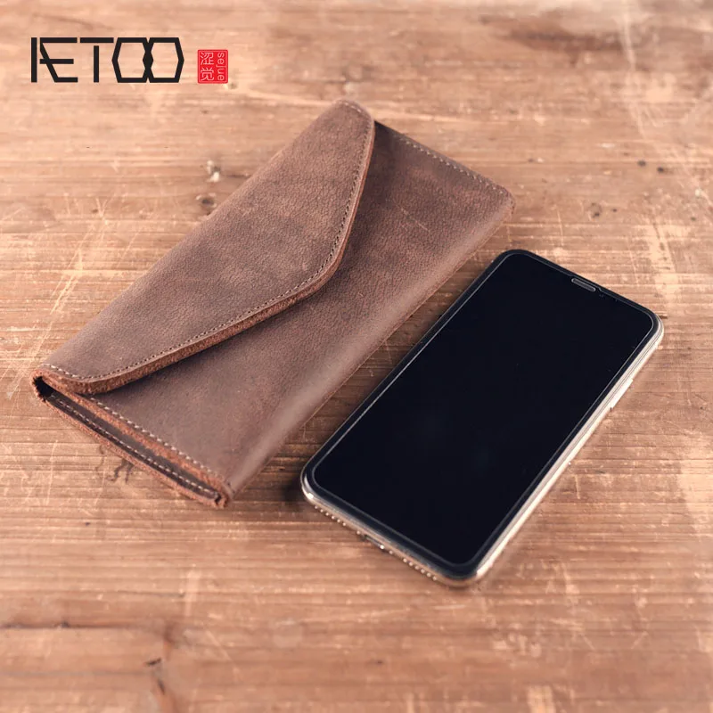 AETOO первый слой кожаная сумка для мобильного телефона сумка-конверт клатч