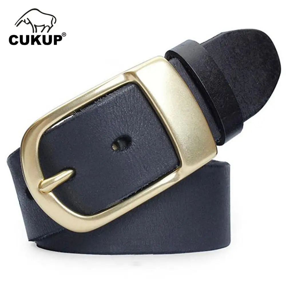 Cukup Top Quality Solid Genuine Leather Belts Unique Design Brass Pin