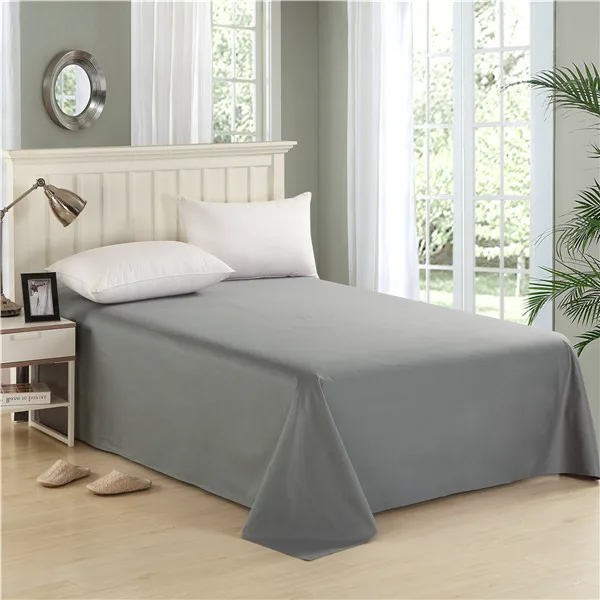 European Style Silver Grey Solid Color Bed Sheet One Piece Flat Sheet