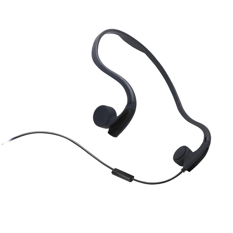 Bone Conduction Transmit Headsets Wired Earphone Outdoor Sports Smart Headphones Neckband with Mic for Iphone xiaomi Samsung