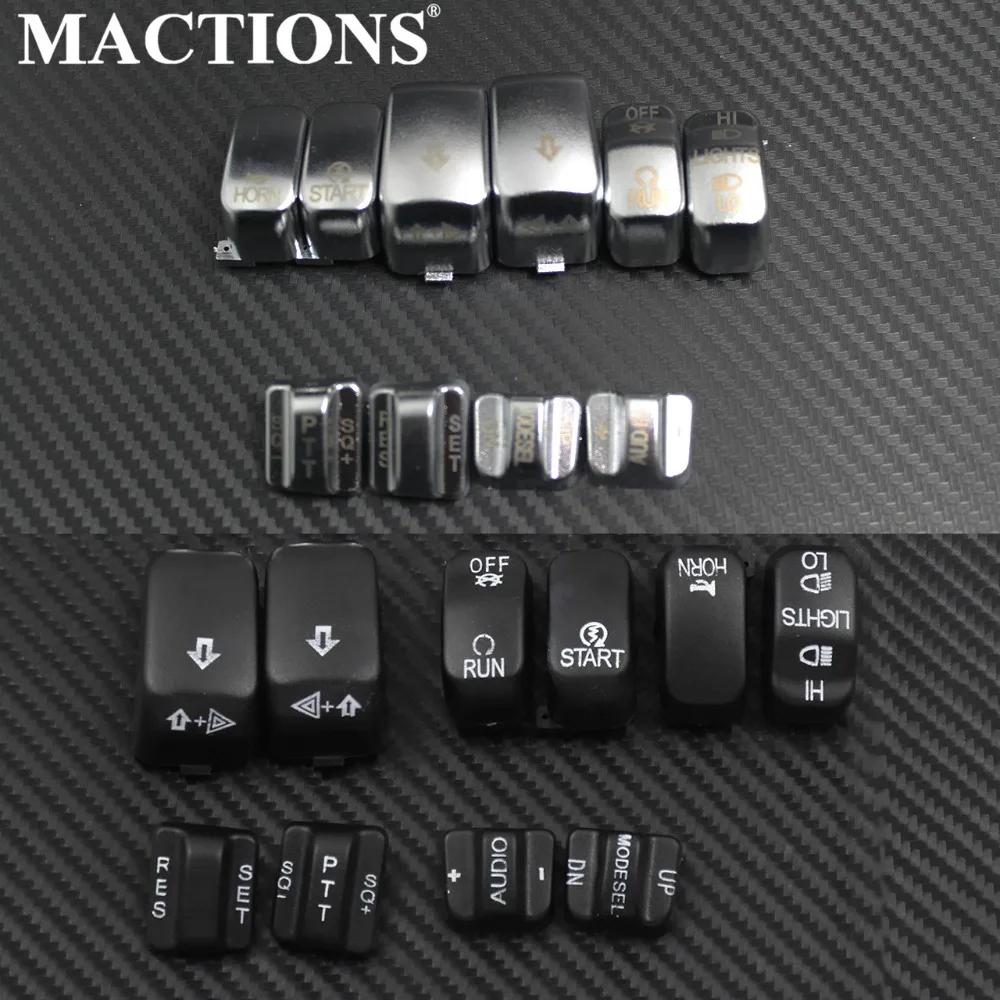 

Black Chrome Hand Controls Housing Switch Cover Button Cap Kit For Harley Softail Dyna Road King Heritage Tour Glide Fatboy