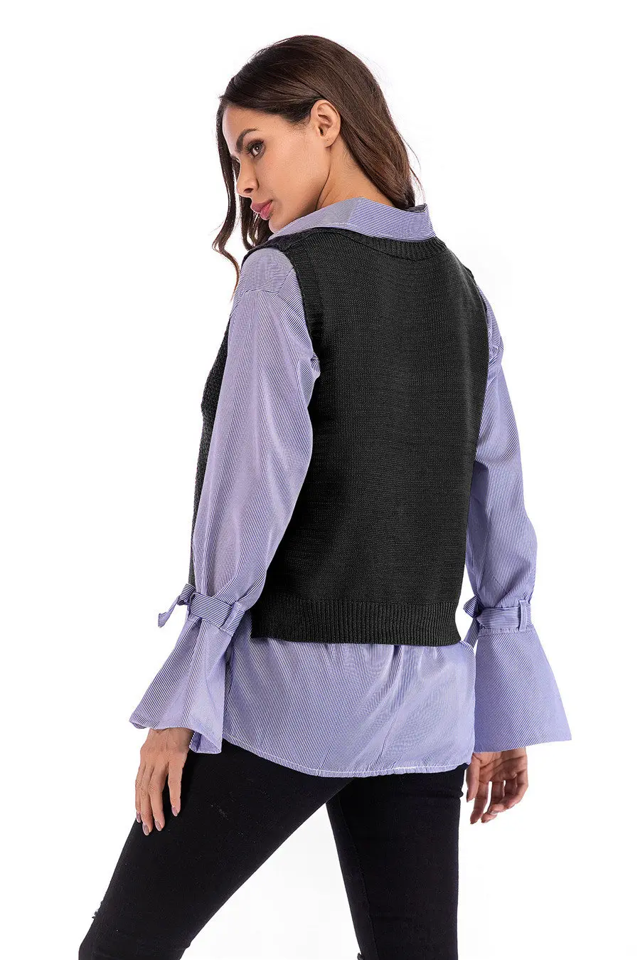 Gladiolus 2018 Fashion Knitwear Autumn Winter Sweater Women Sleeveless V-Neck Loose Knitted Waistcoat Women Vest Short Sweaters (23)