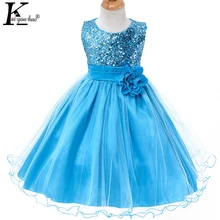 Children Summer Dress Vestidos Birthday Girls Dress Wedding Sequin Sleeveless Princess Dresses For Girls Clothes Kids Clothing