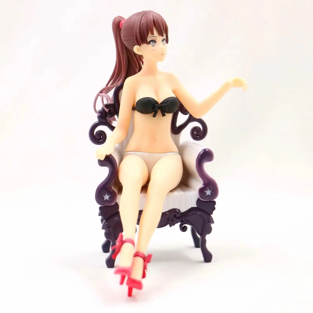 Anime Action Figures Megumi Kato Swimsuit With Chair Style PVC Collection 16cm