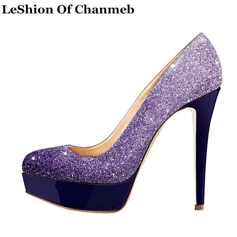 green pink Femme Pompes Platformed Arrivée 2019 Pumps Bling De Pumps Talons Soirée Mariage Haut Glitter Pumps Dames Sexy Pumps Nouvelle Chaussures Stiletto Gold Mode purple 1PqPx05nH