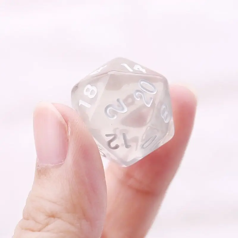 Настольные игральные кости 7 шт. игрушка на день рождения Рождество двусторонняя для RPG Подземелья и Драконы DND D& D прозрачный акриловый полихедра D4-D20