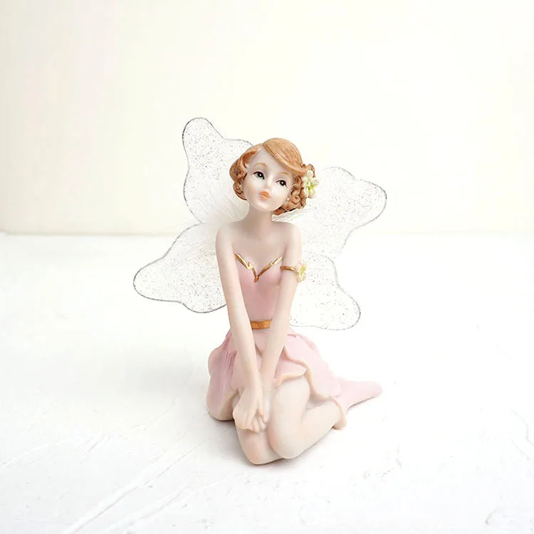 Цветок феи статуэтки смолы розовый ангел статуя красивая девушка рождественские игрушки детские подарки свадьба Deoration Детская анимация - Цвет: cz065