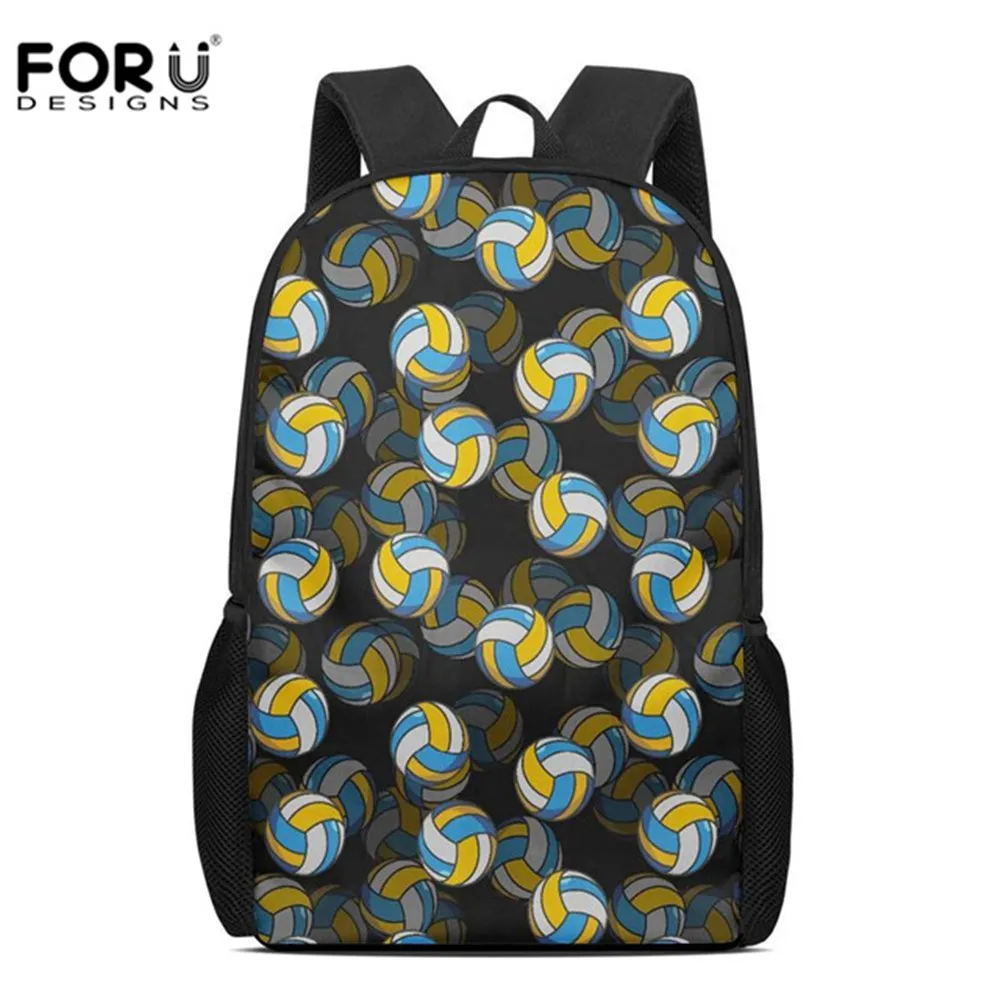 FORUDESIGNS/рюкзаки; детские школьные сумки для девочек и мальчиков; волейбольный узор; школьный рюкзак; модный детский рюкзак; рюкзак для подростков - Цвет: HXA394C