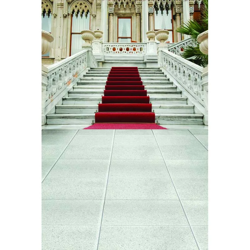 Background Photography Palace Red Carpet Stair Wedding Photo Backdrop Background Thin Vinyl Sweet 16 Princess Backdrops