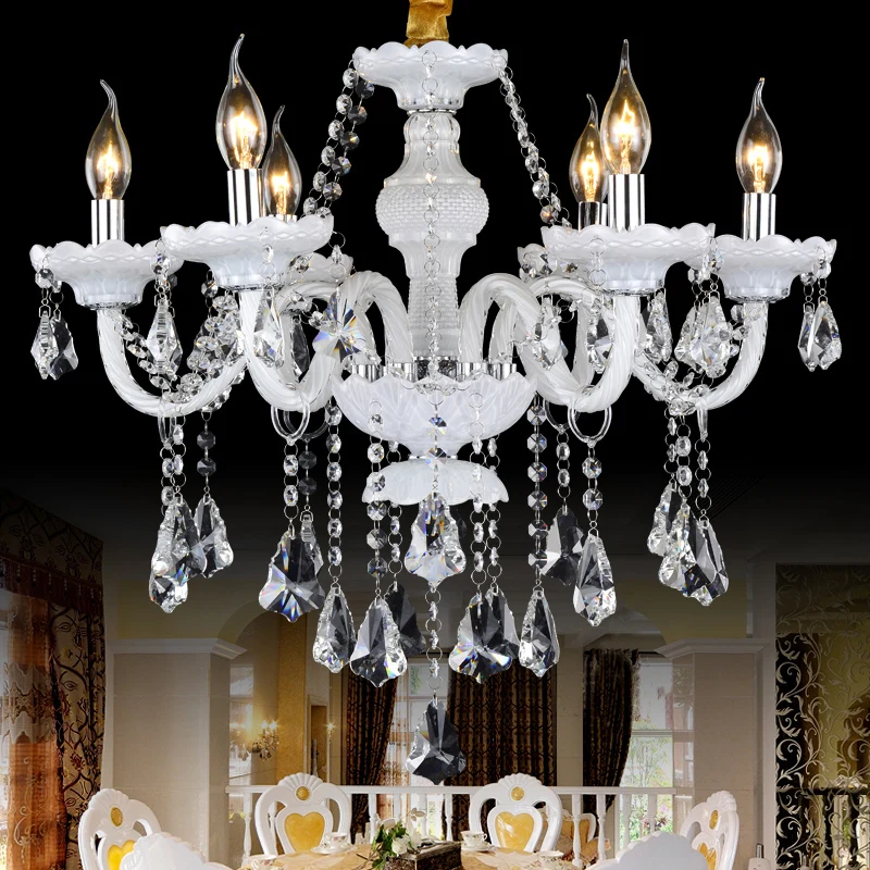 

french iron chandelier French romantic crystal chandeliers lamp 8 lights handmade glass art shade maria theresa lighting bedroom