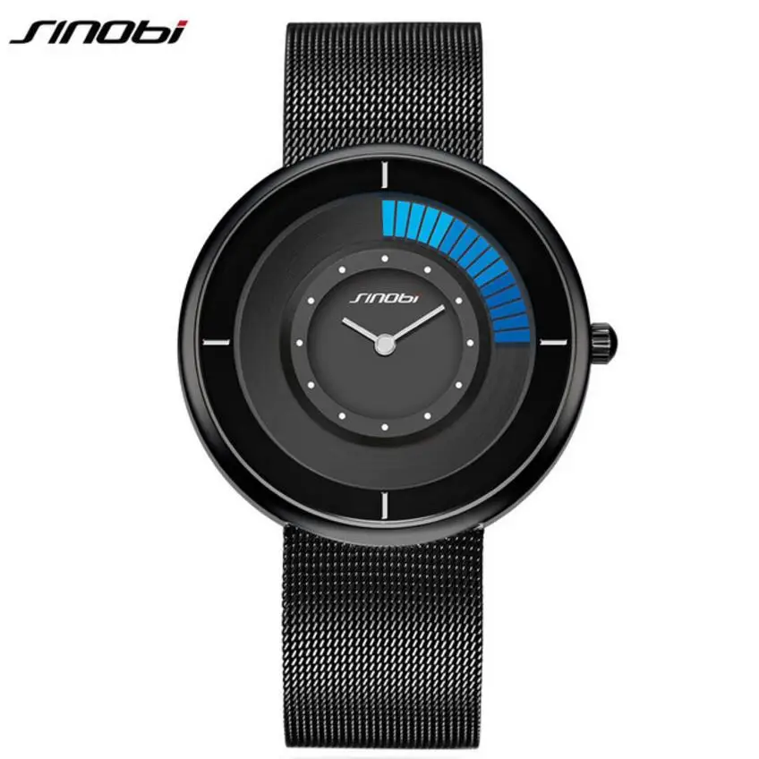 

SINOBI Ultra thin Unique Watches Fashion Rotate Watch Men Watch Top Brand Luxury Men's Watch Clock erkek kol saati reloj hombre