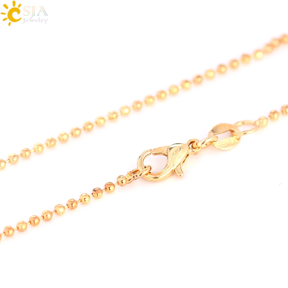 CSJA Natural Stones Crescent Moon Necklaces Pendants Purple Crystal Pink Quartz White Stone Gold Color Reiki Women Jewelry F306