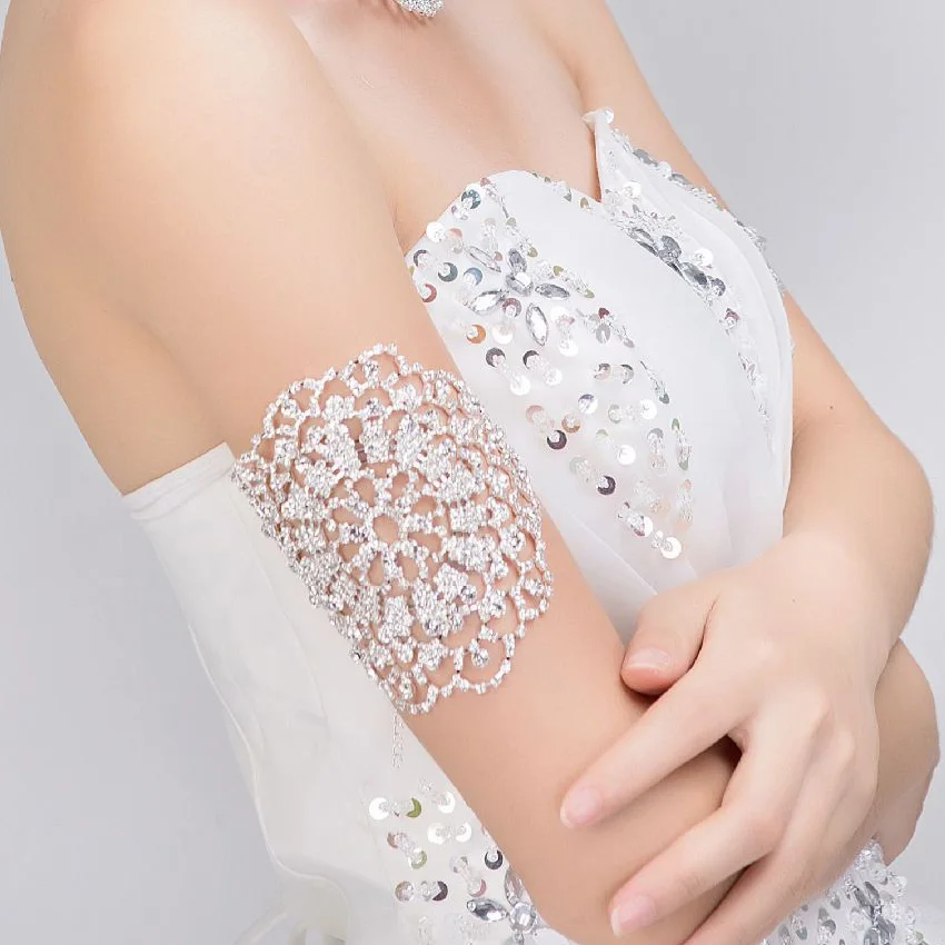 

Hot Sale Fashion Bridal Rhinestone Crystal Arm Armlet Bracelet Bangle Women Lady Wedding Patry Prom Arm Jewelry Gift For Girls