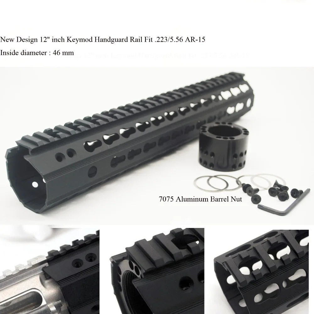 Aplus 7 ''/12''/15 ''дюймовый сверхлегкий дизайн Keymod Handguard Rail Picatinny Mount System_ fit. 223/5. 56_ внутренний диаметр 46 мм