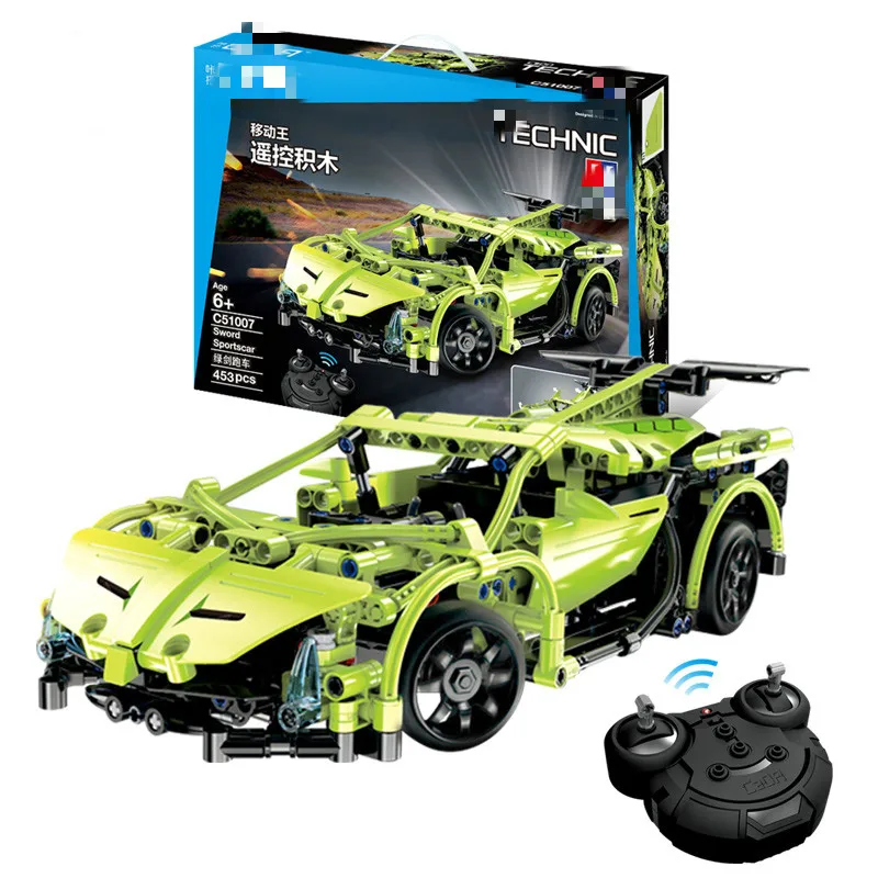 

453pcs Technic Series RC Car Model Building Blocks Remote Control Sportscar Racer Cars Enlighten Bricks Toy For Kids fit Legoing