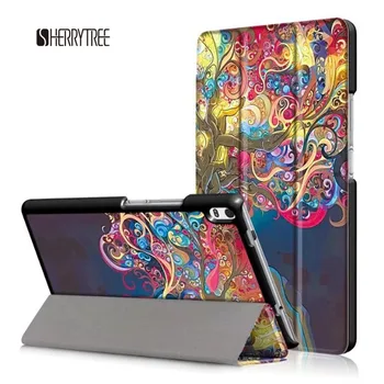 

Print Cover Fashion Slim Stand PU Case For Lenovo Tab 4 8 Plus TB-8704F/N Luxury Folio Cover 100PCS/Lot