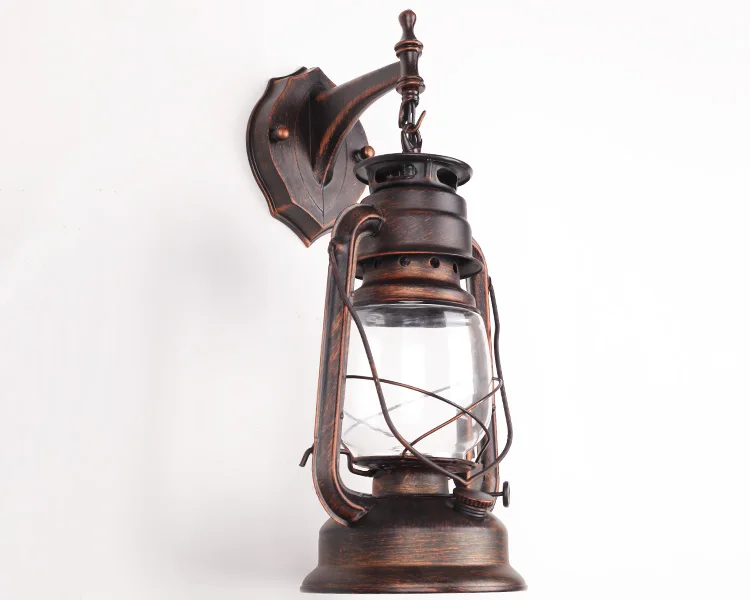 

E27 Retro Classic Kerosene Lantern antique Wall lights wrought iron vintage Industrial red/yellow/Black bronze wall lamp