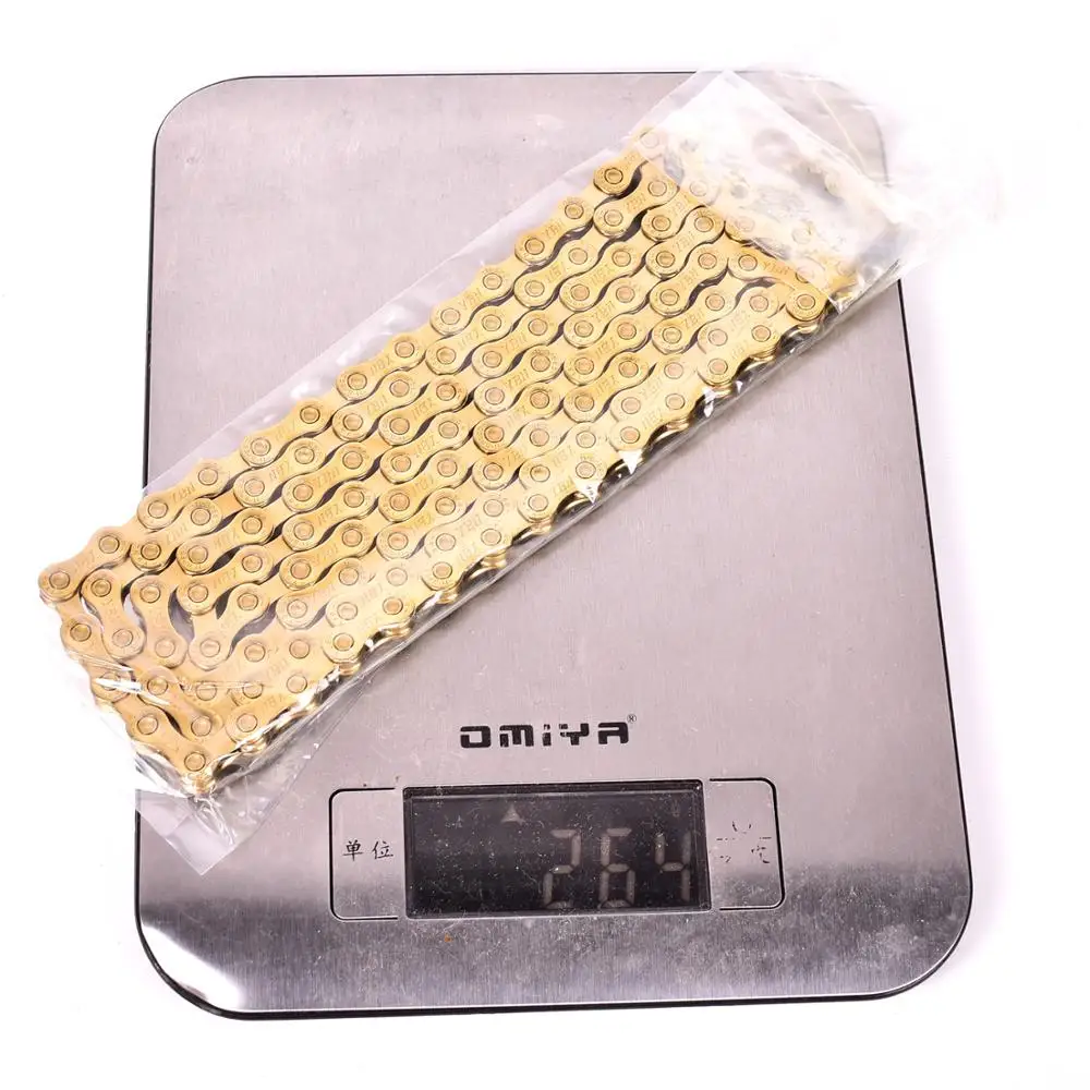 NEW YBN Ultralight 9 10 11 Speeds Bicycle Chain SLR Gold MTB Road Bike Chain for M6000 M7000 M8000 264g missinglink