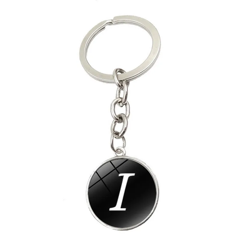 Алфавитная цепочка для ключей, кольцо 26 Английских Букв, брелки с именем, автомобильный кошелек, сумки, аксессуары для девушек, женщин, мужчин - Цвет: I