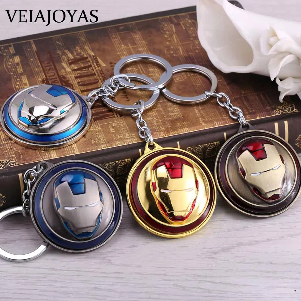 10 unids/lote ezmarvel encanto joyería los Vengadores Metal llaveros superhéroe Batman Ironman capitán película llavero lata giratoria