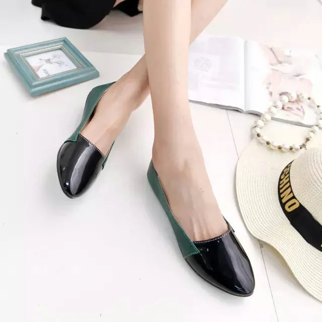 Ballerina Loafers flache Schuhe in Türkis Farbe