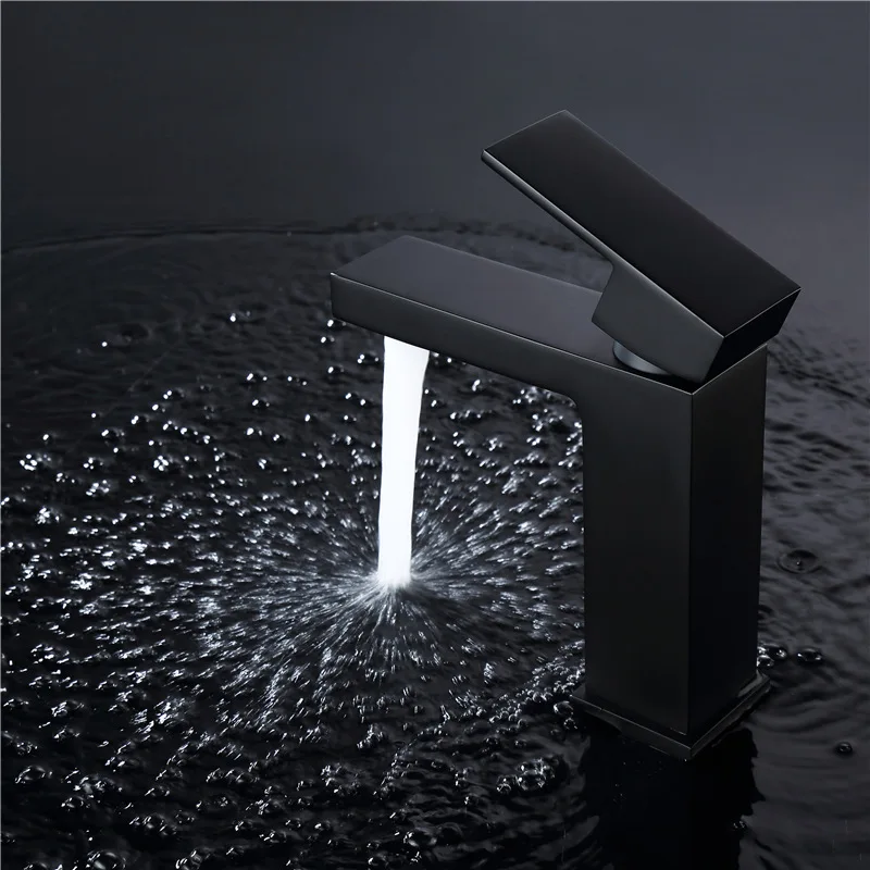 

all copper 2018 new baking black paint the sink tap hot and cold mixer water tap basin faucet deck mounted single hole