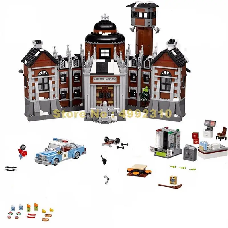 

10741 1706pcs super hero batman movie arkham's lunatic asylum 12 figures building block 70912 Bricks Toy