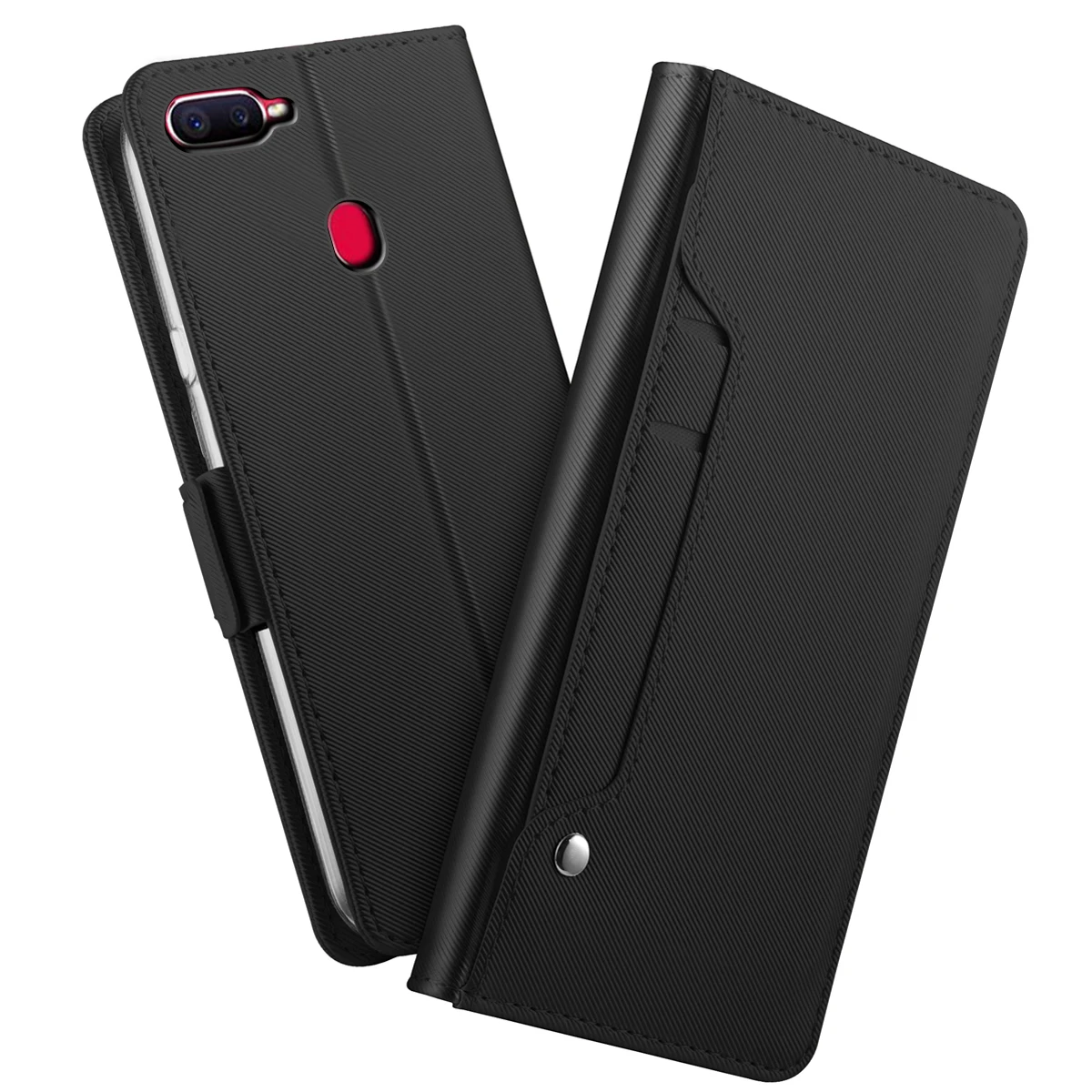 

For OPPO F9 Pro Case PU Leather Flip Kickstand Wallet Case with Mirror Card Pocket Shockproof Cover For OPPO F9 Phone Fundas