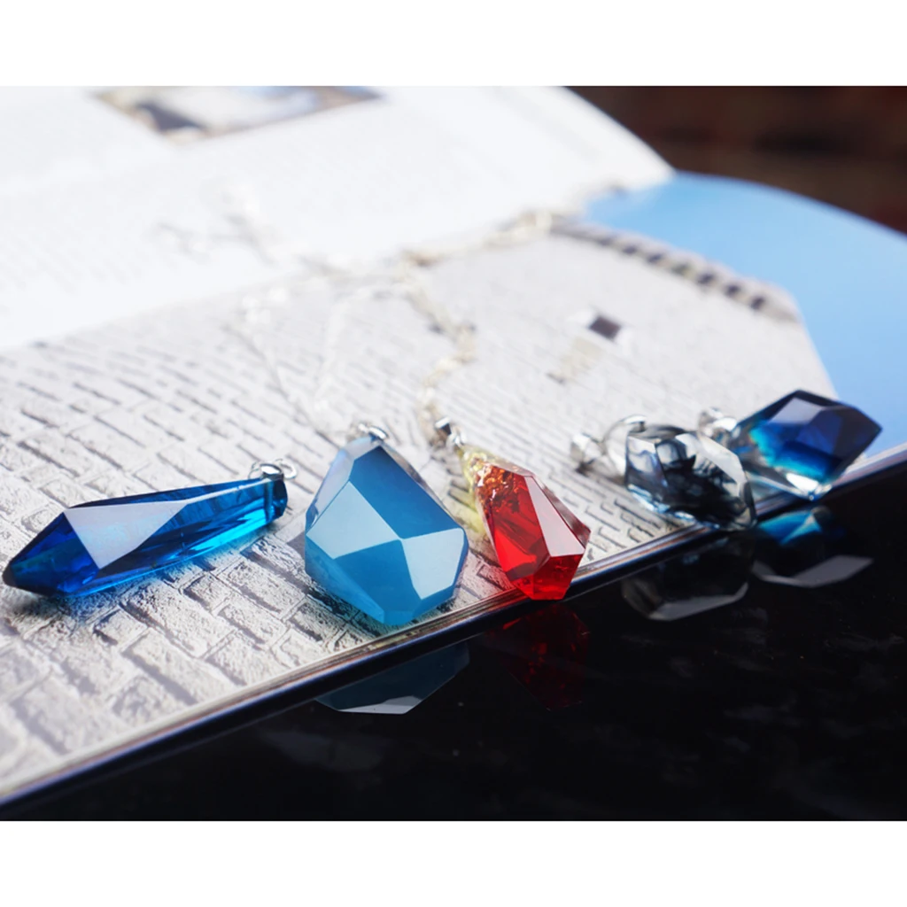 8pcs Assorted Shapes Gemstone Silicone Earring Necklace Pendant Mold for Epoxy Resin Casting Jewelry Making Charm DIY Craft Mold