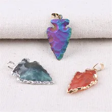Arrow Agates Crystal Pendant Necklace Raw Crystal Necklace Women Stone Necklace Jewelry Gifts For Women stylish fake crystal flowers necklace for women