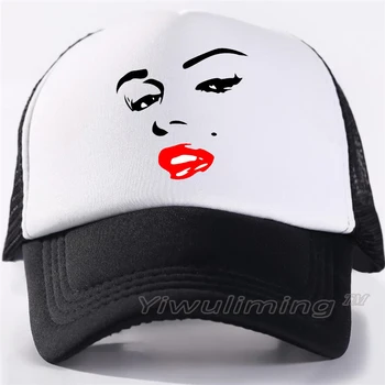 

New Summer Trucker Caps marilyn monroe Cool Summer Black Adult Cool Baseball Mesh Net Trucker Caps Hat for Men Adjustable