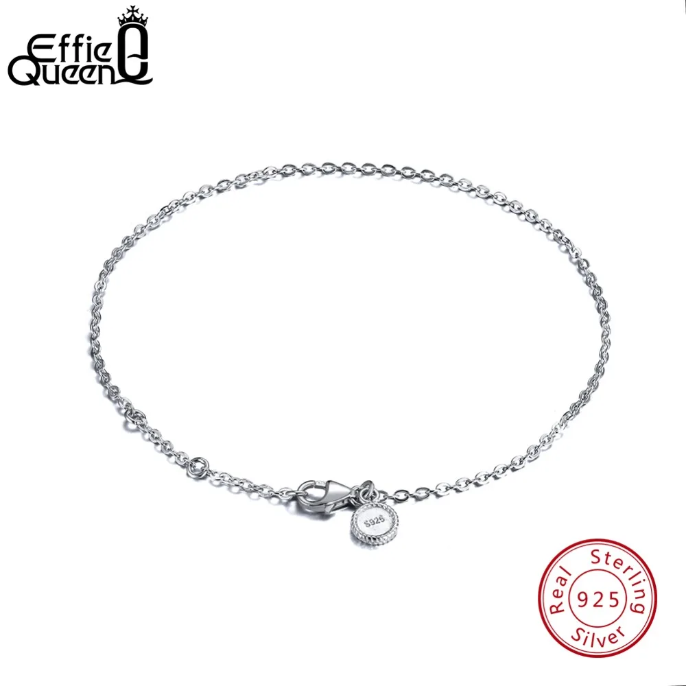 

Effie Queen Pure 925 Sterling Silver Bracelets Women Perfect Polished Wrist Bracelet Lobster-claw-clasp Chains for Female BB29