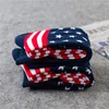 Calcetines de algodón rayado para hombre, calcetín de hoja de arce, con bandera estadounidense ► Foto 3/6