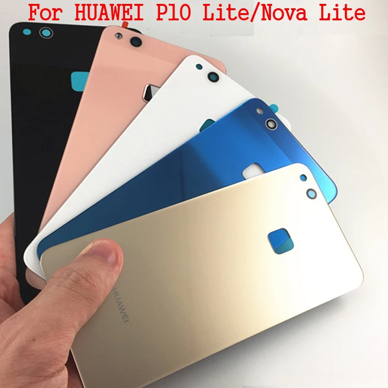 Для huawei P10 Lite/Nova Lite стеклянная крышка для huawei p10lite Задняя крышка батареи корпус запасные части с клейкой наклейкой