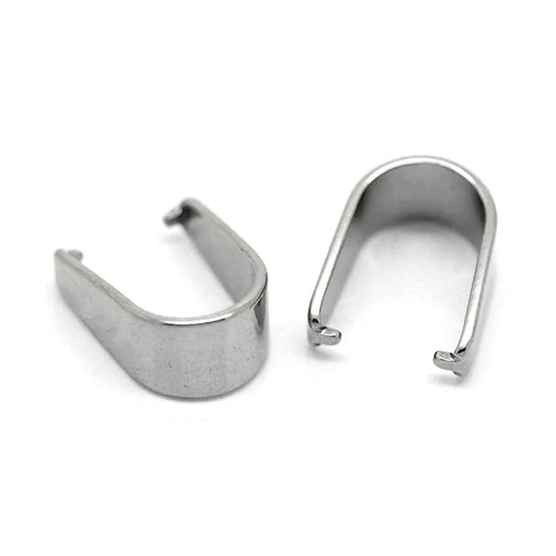 

100Piece Stainless Steel Hook Pendant Clasps Pinch Clips Bail Pendants Connectors For Jewelry Accessory