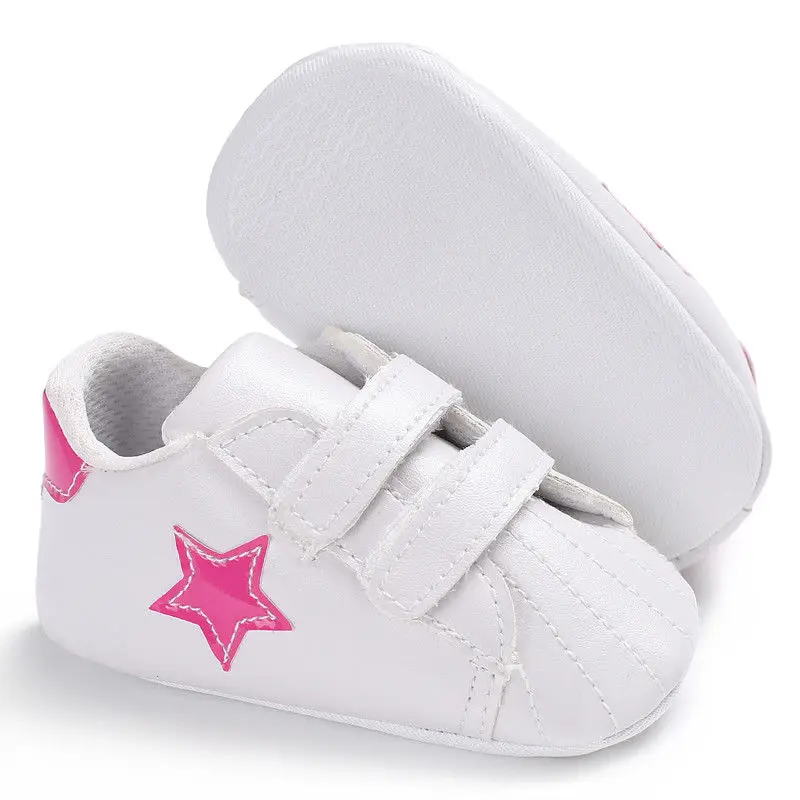 Детская повседневная обувь из искусственной кожи с мягкой подошвой; нескользящая обувь унисекс в стиле пэчворк со звездами для маленьких мальчиков и девочек - Цвет: d