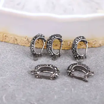 

10pcs Metal with Crystal Rhinestone Paved Clasp Charms Dangle Beads, Jewelry Hooks Jewelry Findings
