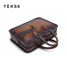 TERSE Мужские портфели из натуральной кожи, деловые сумки-мессенджеры ручной работы, модные сумки 9372